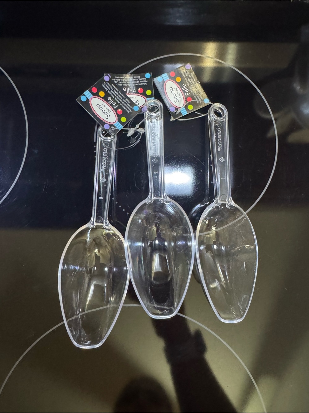 Party City Clear Plastic Serving Scoops - Set of 3